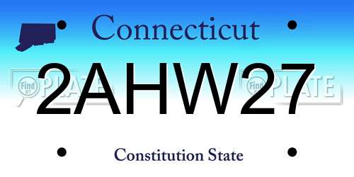 2AHW27 Connecticut License Plate