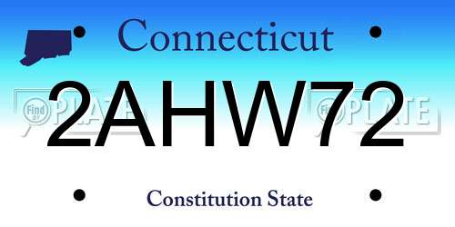 2AHW72 Connecticut License Plate