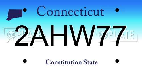 2AHW77 Connecticut License Plate