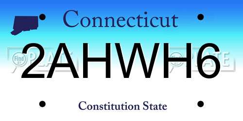 2AHWH6 Connecticut License Plate
