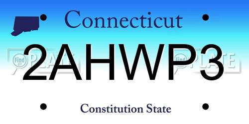 2AHWP3 Connecticut License Plate