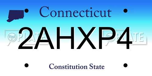 2AHXP4 Connecticut License Plate
