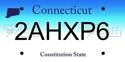 2AHXP6 Connecticut License Plate