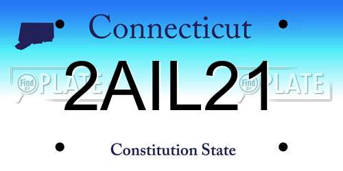 2AIL21 Connecticut License Plate
