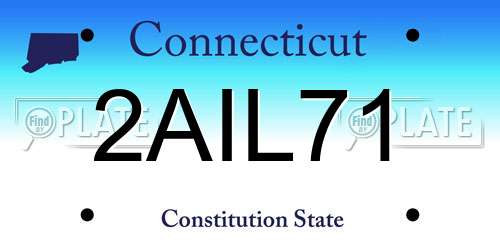 2AIL71 Connecticut License Plate