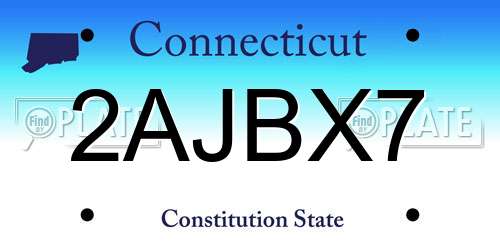 2AJBX7 Connecticut License Plate