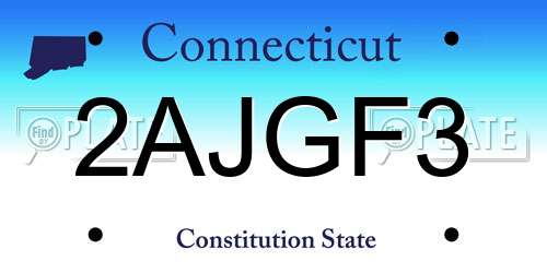 2AJGF3 Connecticut License Plate