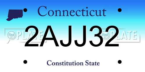 2AJJ32 Connecticut License Plate