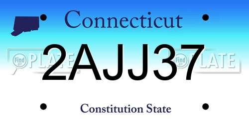 2AJJ37 Connecticut License Plate