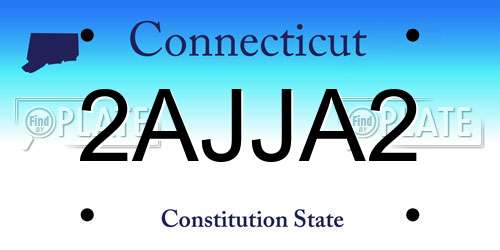2AJJA2 Connecticut License Plate