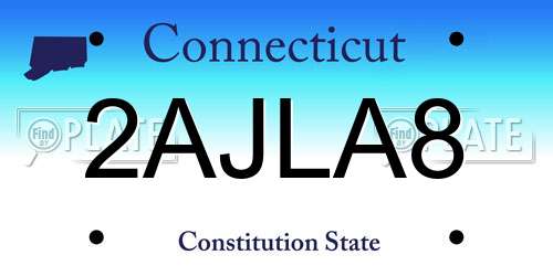 2AJLA8 Connecticut License Plate