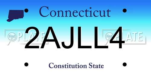2AJLL4 Connecticut License Plate