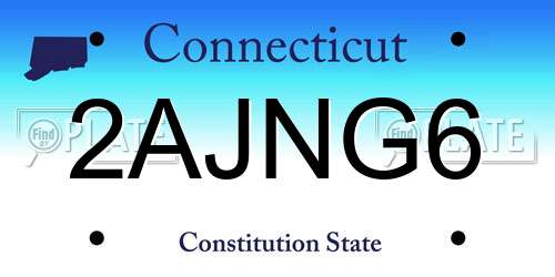 2AJNG6 Connecticut License Plate