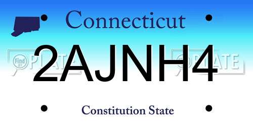 2AJNH4 Connecticut License Plate