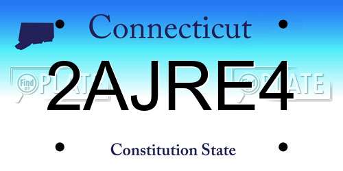 2AJRE4 Connecticut License Plate