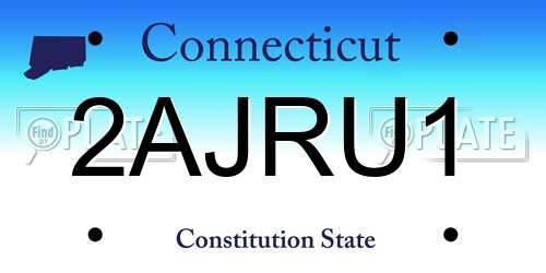 2AJRU1 Connecticut License Plate