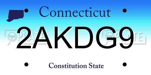 2AKDG9 Connecticut License Plate