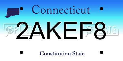 2AKEF8 Connecticut License Plate