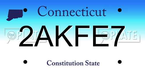2AKFE7 Connecticut License Plate