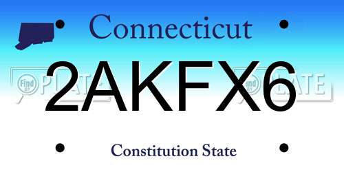 2AKFX6 Connecticut License Plate