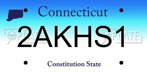 2AKHS1 Connecticut License Plate