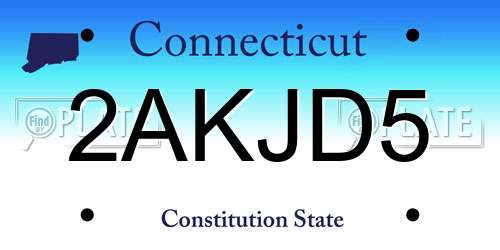 2AKJD5 Connecticut License Plate