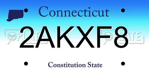 2AKXF8 Connecticut License Plate