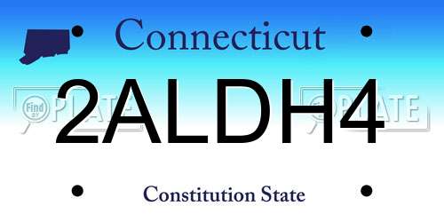 2ALDH4 Connecticut License Plate
