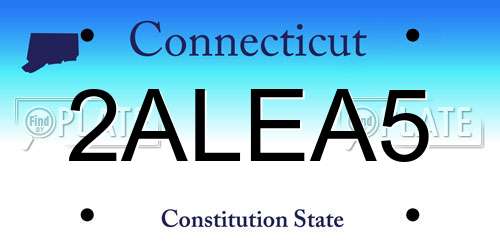 2ALEA5 Connecticut License Plate