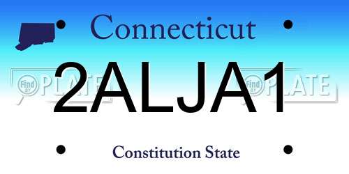 2ALJA1 Connecticut License Plate