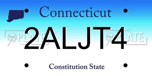 2ALJT4 Connecticut License Plate