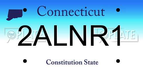 2ALNR1 Connecticut License Plate