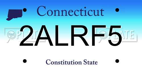 2ALRF5 Connecticut License Plate