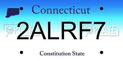 2ALRF7 Connecticut License Plate