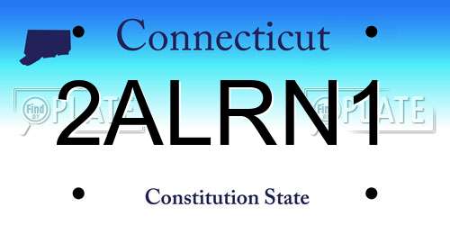 2ALRN1 Connecticut License Plate