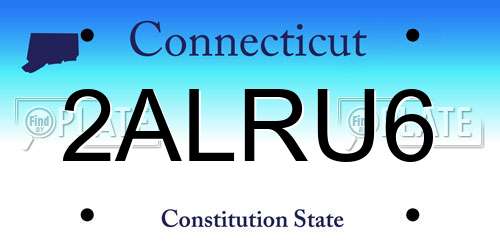 2ALRU6 Connecticut License Plate