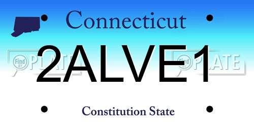 2ALVE1 Connecticut License Plate