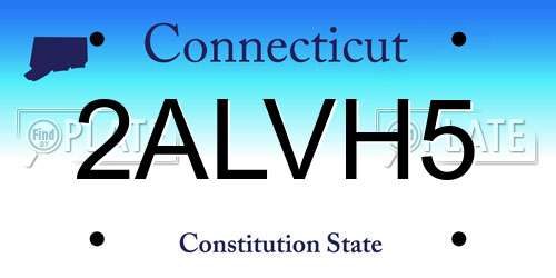 2ALVH5 Connecticut License Plate
