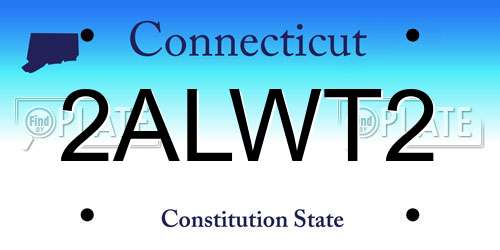 2ALWT2 Connecticut License Plate