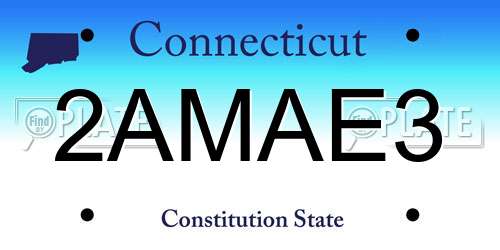 2AMAE3 Connecticut License Plate