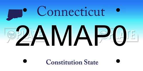 2AMAP0 Connecticut License Plate