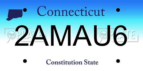 2AMAU6 Connecticut License Plate