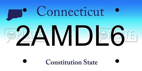 2AMDL6 Connecticut License Plate