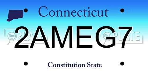 2AMEG7 Connecticut License Plate