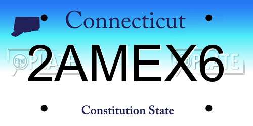 2AMEX6 Connecticut License Plate