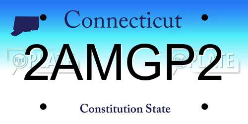 2AMGP2 Connecticut License Plate