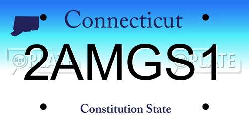 2AMGS1 Connecticut License Plate