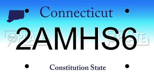 2AMHS6 Connecticut License Plate