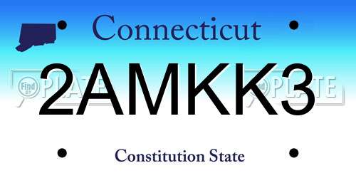2AMKK3 Connecticut License Plate