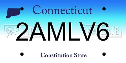 2AMLV6 Connecticut License Plate